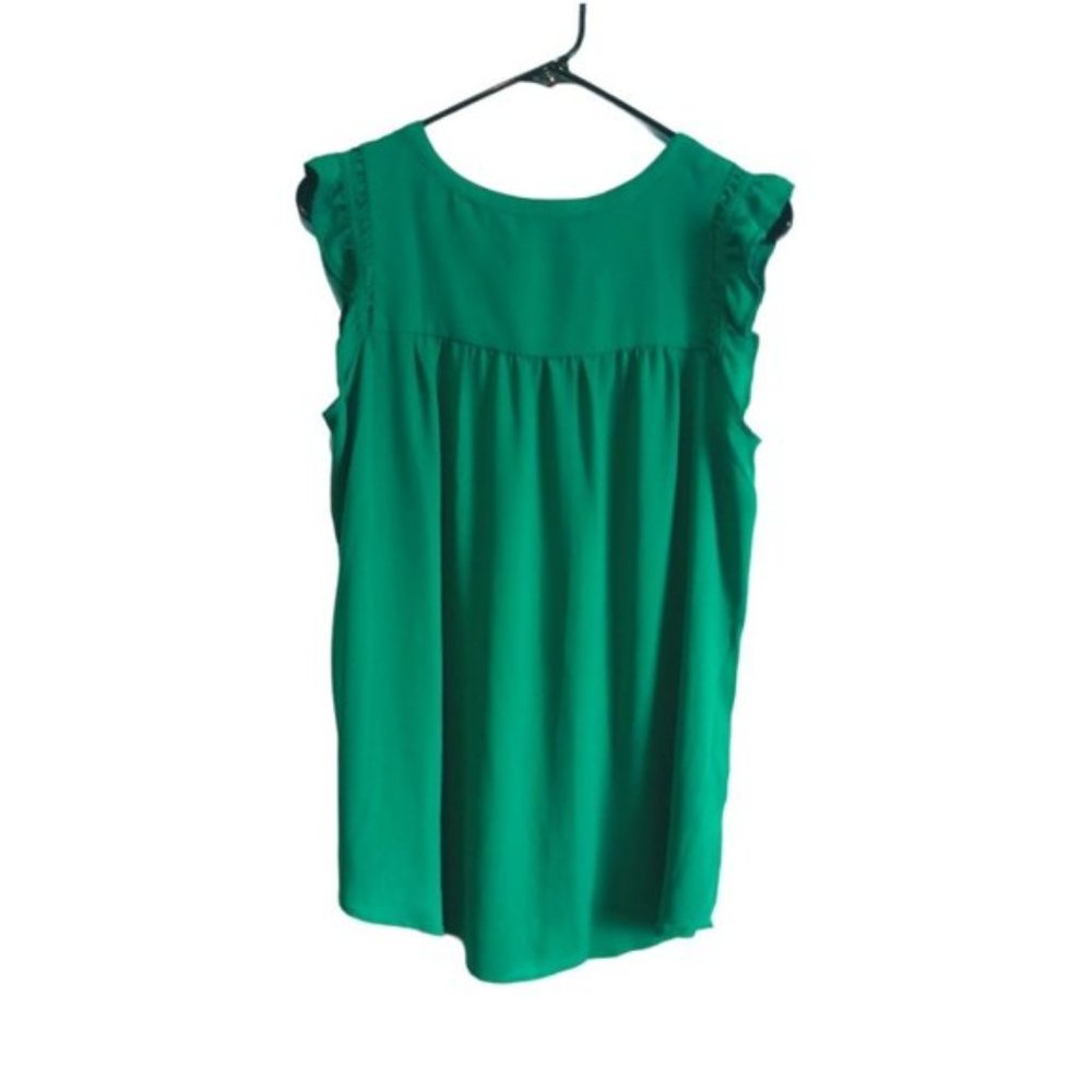 Loft Maternity Ruffle Split -Neck Blouse Size (Sm) - image 2